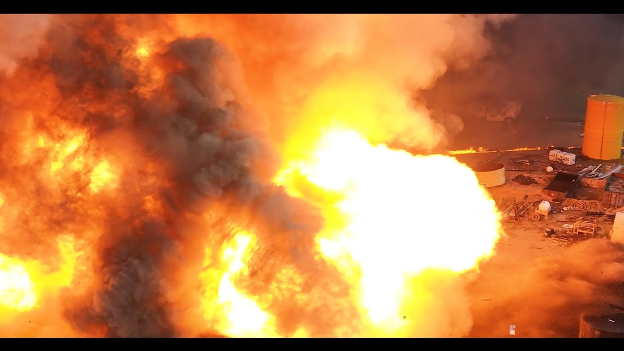 MASSIVE MONTANA EXPLOSION CAPTURED BY DRONE!! - Sidney, Montana 6/25/25