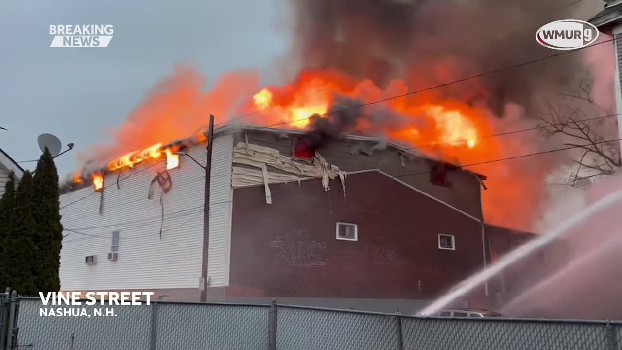 Raw video: Fire in Nashua, New Hampshire