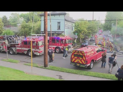 Fire in tightly packed Southeast Portland neighborhood draws massive response