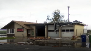 Possible tornado tears roof off California fire station
