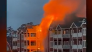 VIDEO: Massive North Carolina fire at Outer Banks destroys condo units, disrupts traffic
