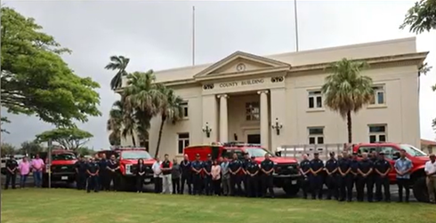 Kauai firefighters celebrate new rescue vehicles with blessing
