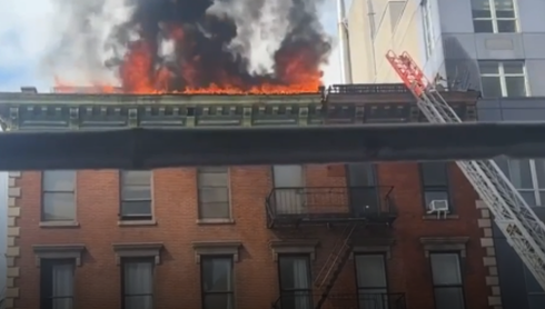 VIDEO: Fire tears through apartment building in New York Image