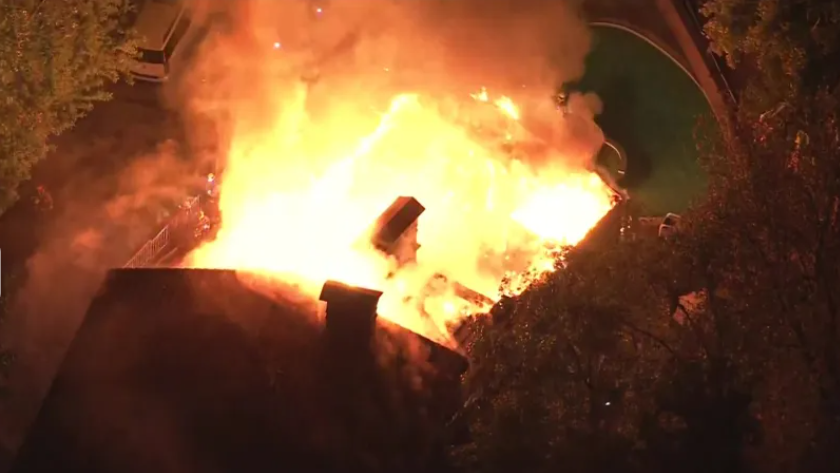 Southern California home fully engulfed in flames amid high winds Image